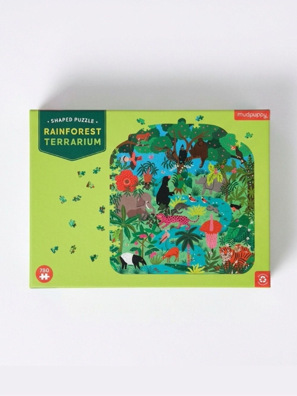 Mudpuppy Rainforest Terrarium 750 Piece Shaped Puzzle NWT